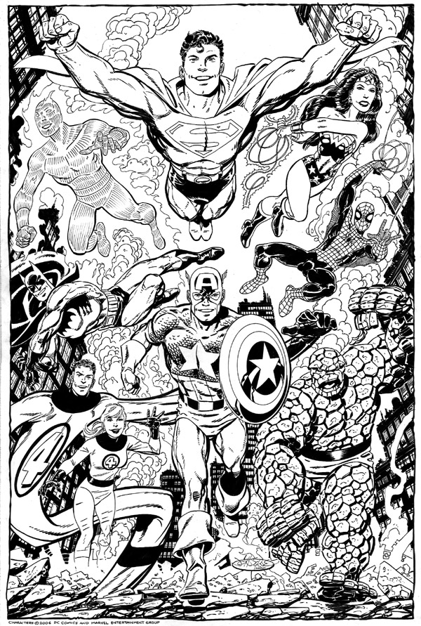 843 Cartoon Marvel Vs Dc Coloring Pages for Adult